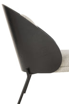 J-Line loungestoel Lone - hout/metaal - zwart/grijs
