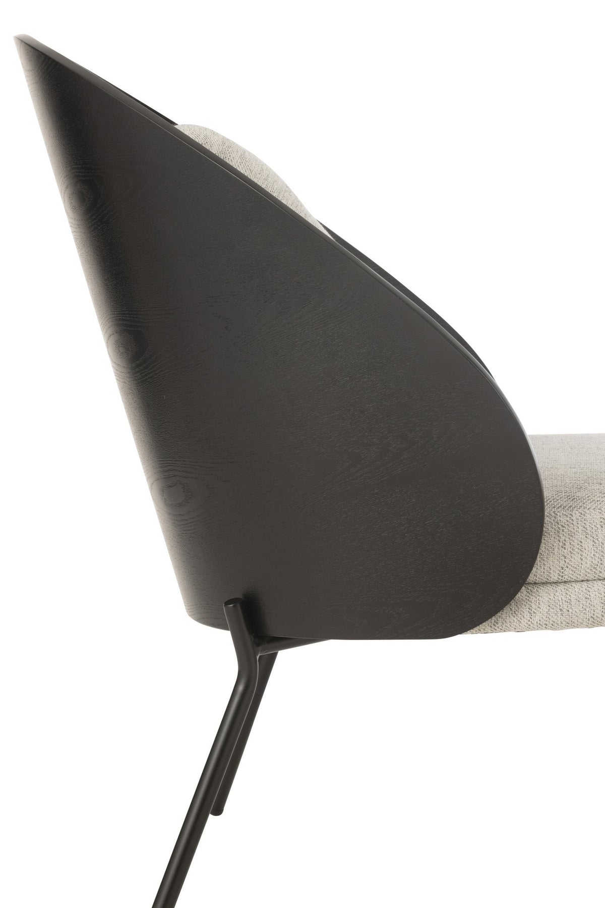 J-Line loungestoel Lone - hout/metaal - zwart/grijs