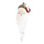 Wanddecoratie Kerstman 30x10x79 cm Wit Rood Metaal