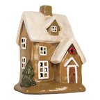 Waxinelichthouder Huis 15x12x20 cm Bruin Keramiek