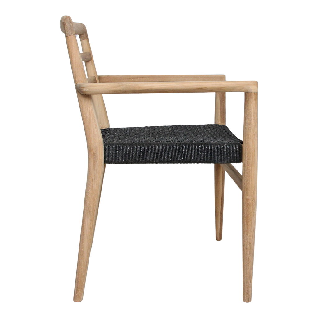 Verano teakhouten tuinstoel met armleuning - Zwart