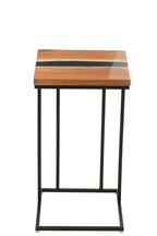 J-Line bijzettafel Vierkant - hout/epoxyhars - naturel/zwart