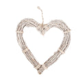 Hanger hart wilg 38x5cm wit