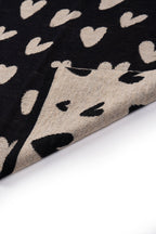 Harten vierkant foulard zwart-beige