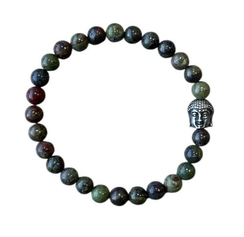 Dames armband Drakenbloed Jaspis 6 mm met Boeddha kraal