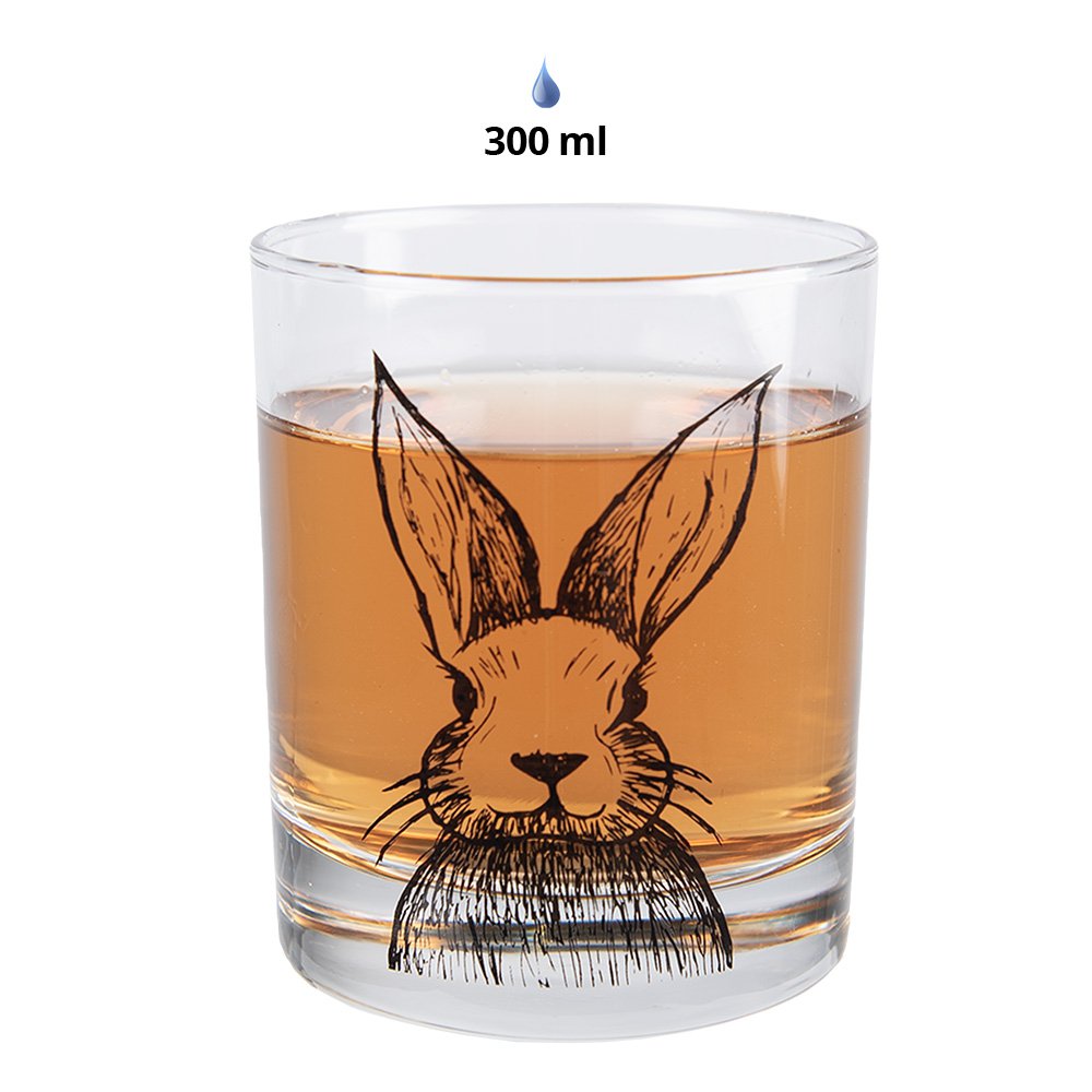 Waterglas 300 ml Transparant Glas Konijn Drinkbeker