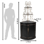 Wandkast Zwart, Hout en IJzer 78x55x181 cm