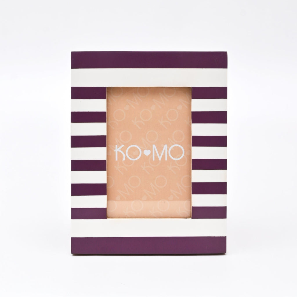 Paars gestreept hars fotolijst 4 x 6 inch modern tafelblad
