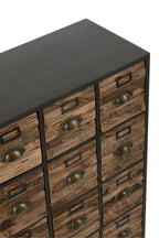 J-Line Kast 16 Schuiven Hout/Metaal Bruin