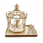 Bouwpakket Merry-Go-Round van hout op zonne-energie