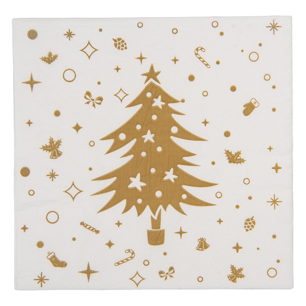 Servetten Papier Set van 20 33x33 cm Wit Papier