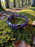 Dames armband Amethist 6 mm met Hematiet