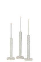 J-Line kaarshouder Marmer - steen - wit - 3 stuks