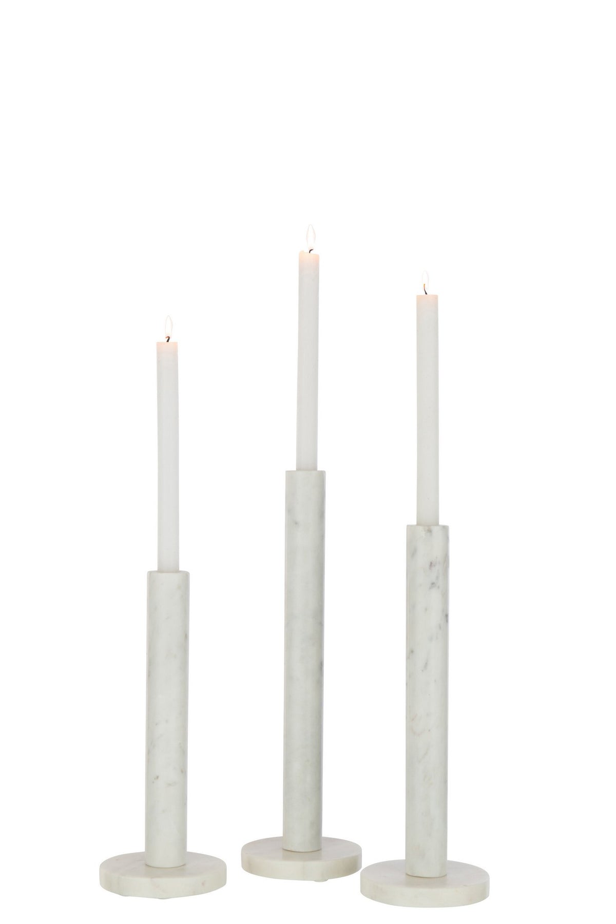 J-Line kaarshouder Marmer - steen - wit - 3 stuks