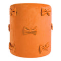 Strik Poef fluweel oranje 35x35x40cm