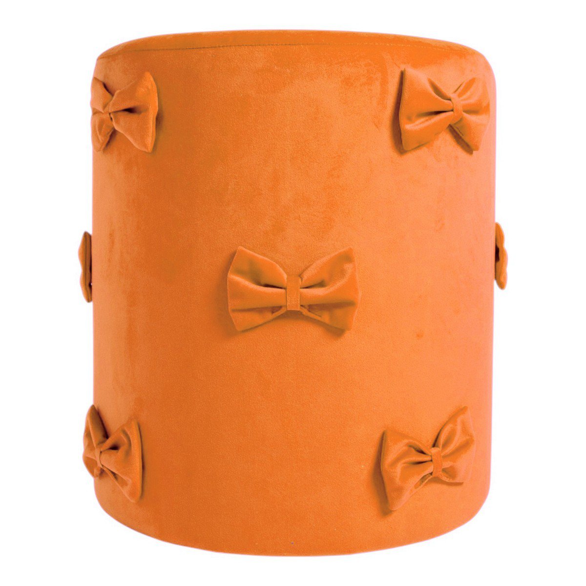 Strik Poef fluweel oranje 35x35x40cm
