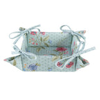 Broodmand 35x35x8 cm Blauw Groen Katoen Bloemen Cadeau Keuken