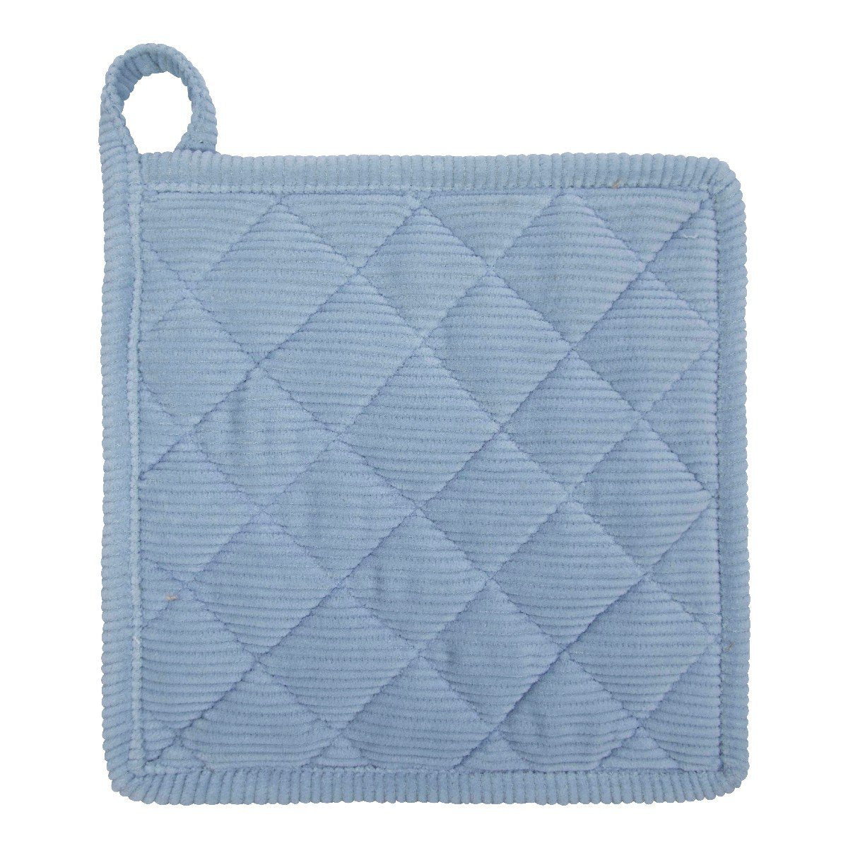 Corduroy pannenlap blauw 20x20cm