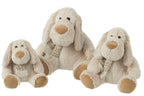 J-Line Hond+Sjaal Zittend Pluche Polyester Beige/Bruin Large