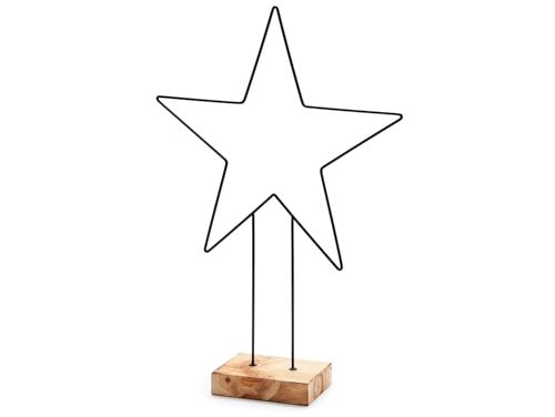 Metalen ster op voet 50cm zwart