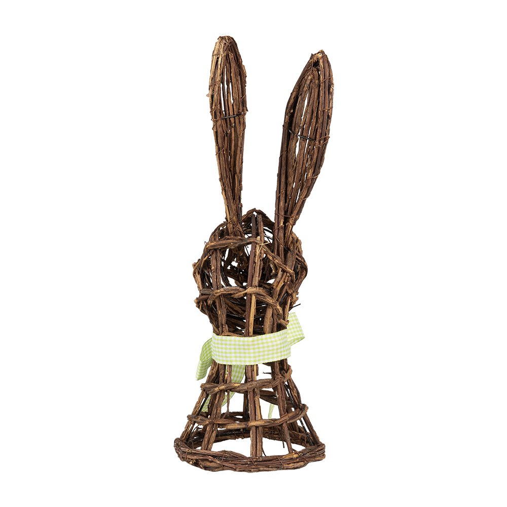 Decoratie Beeld Konijn 17x17x40 cm Bruin Rotan