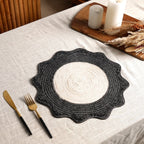 Houtskoolpolyester gevlochten placemat – moderne eetmat