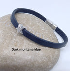 Semplice leren armband tiny star antiek zilver