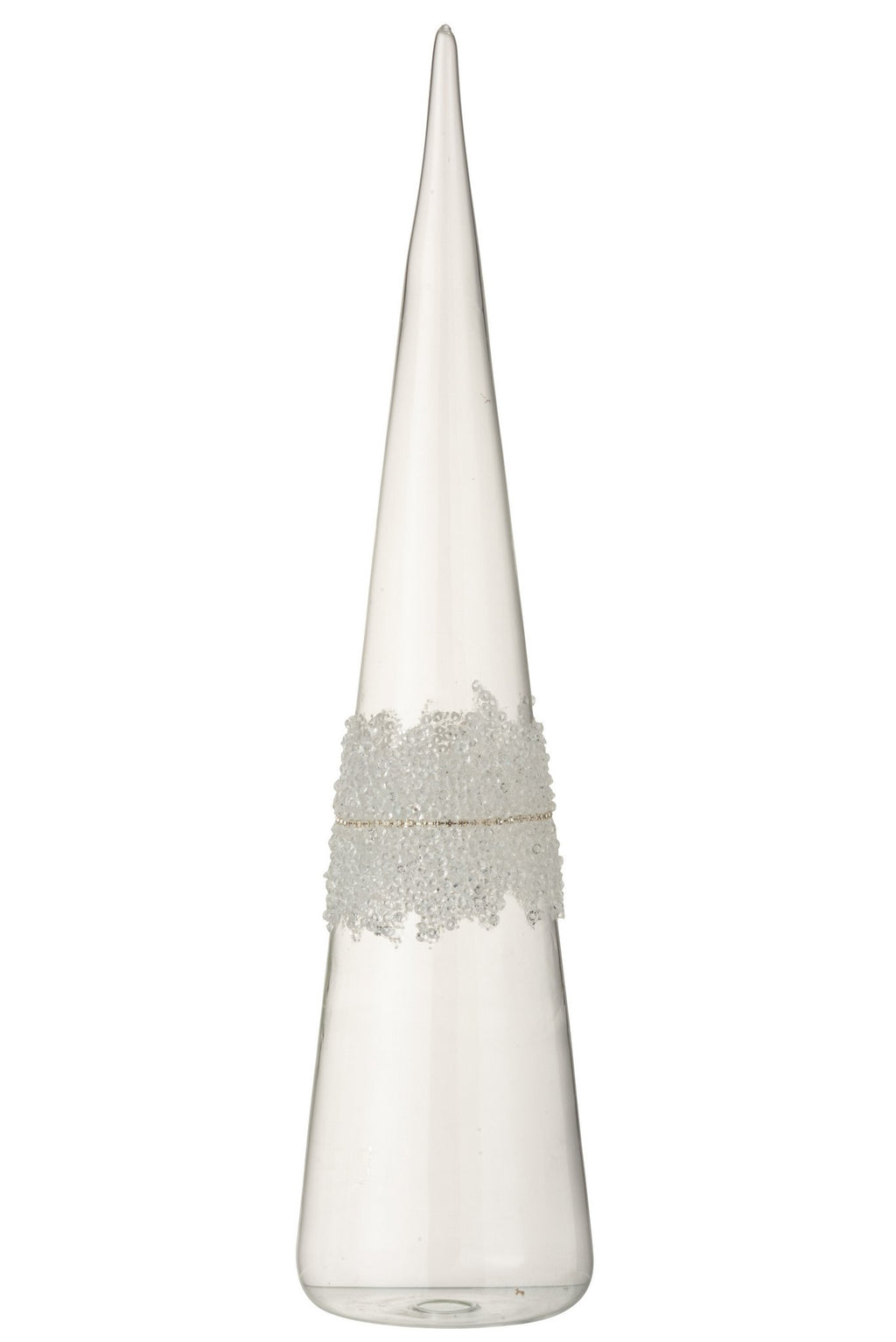 J-Line decoratie Kegel - glas - transparant - large