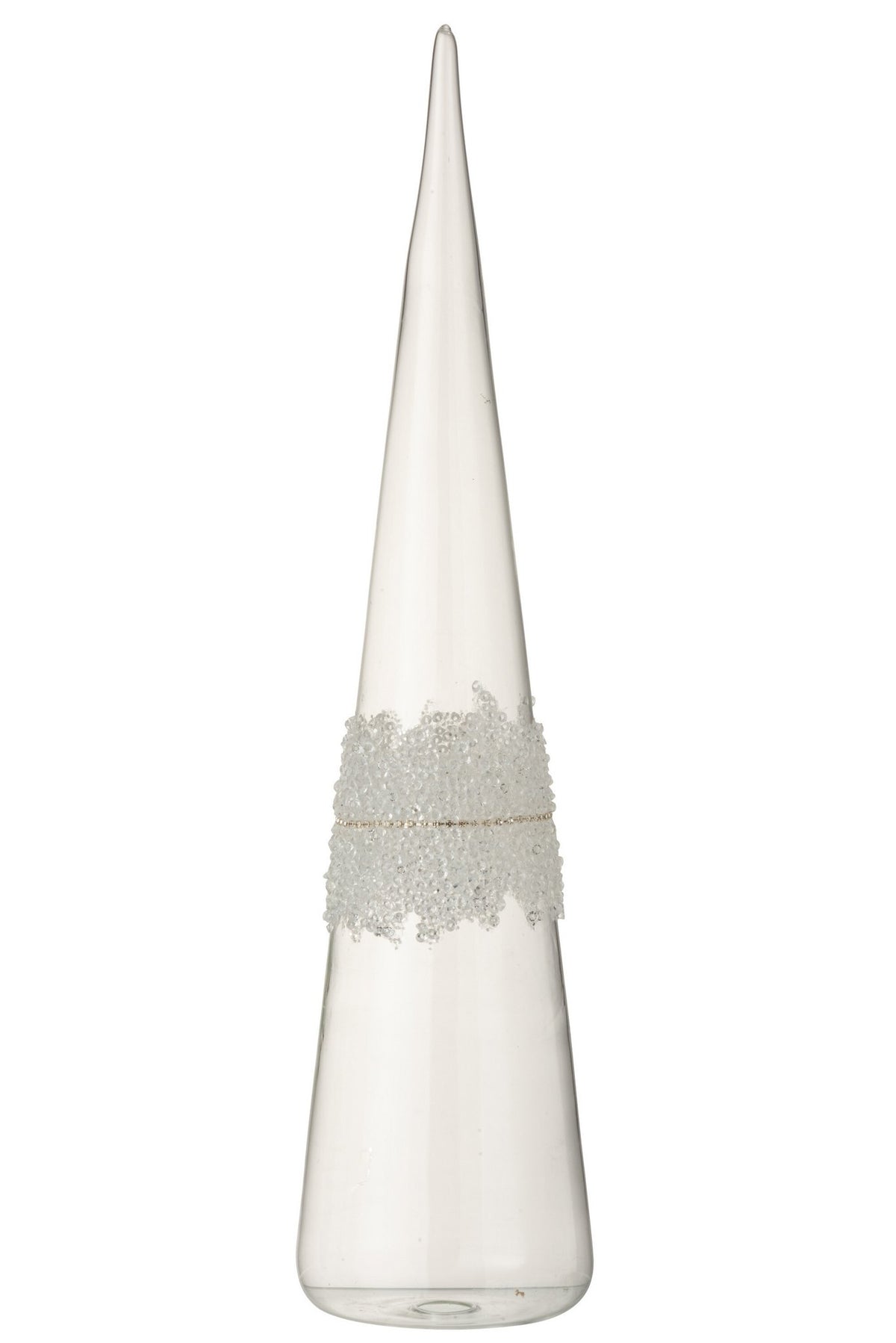 J-Line decoratie Kegel - glas - transparant - large