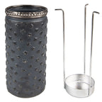 Theelichthouder Ø 6x13 cm Grijs Glas Waxinelichthouder