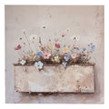 Schilderij 36x36 cm Beige Canvas Bloemen