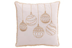 J-Line kussen Kerstboom - katoen - wit/goud