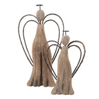 Decoratie Beeld Engel 12x3x18 cm Bruin Hout