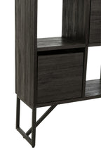 J-Line kast Met Lades - gerecycleerd hout - zwart