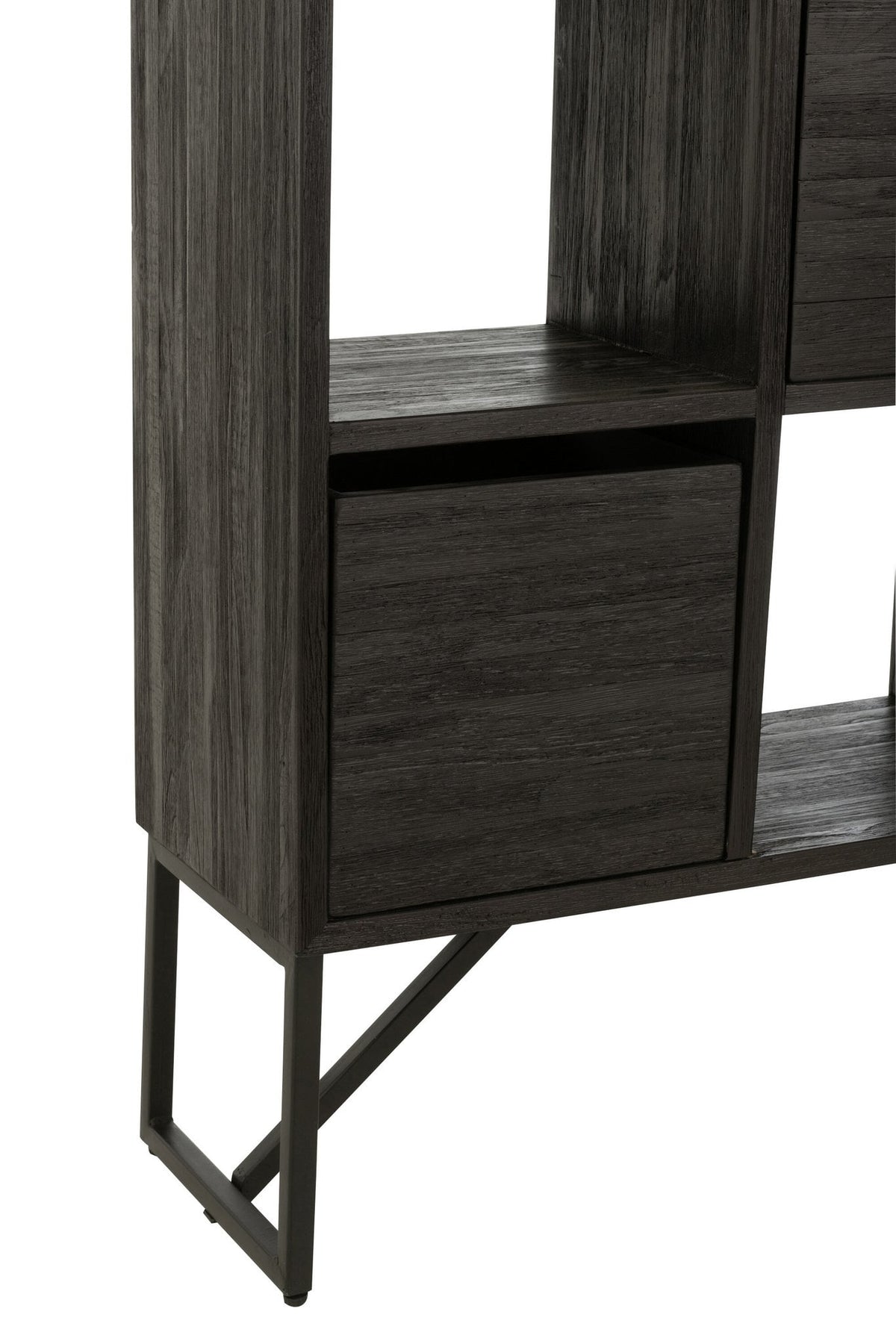 J-Line kast Met Lades - gerecycleerd hout - zwart