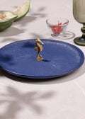 Keramiek Messing Zeepaardje Dienblad - Blauw