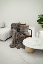 Cushion (filled) Bubble rabbit fur - 45x45 cM
