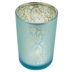 Theelichthouder paisley turquoise large 18cm*