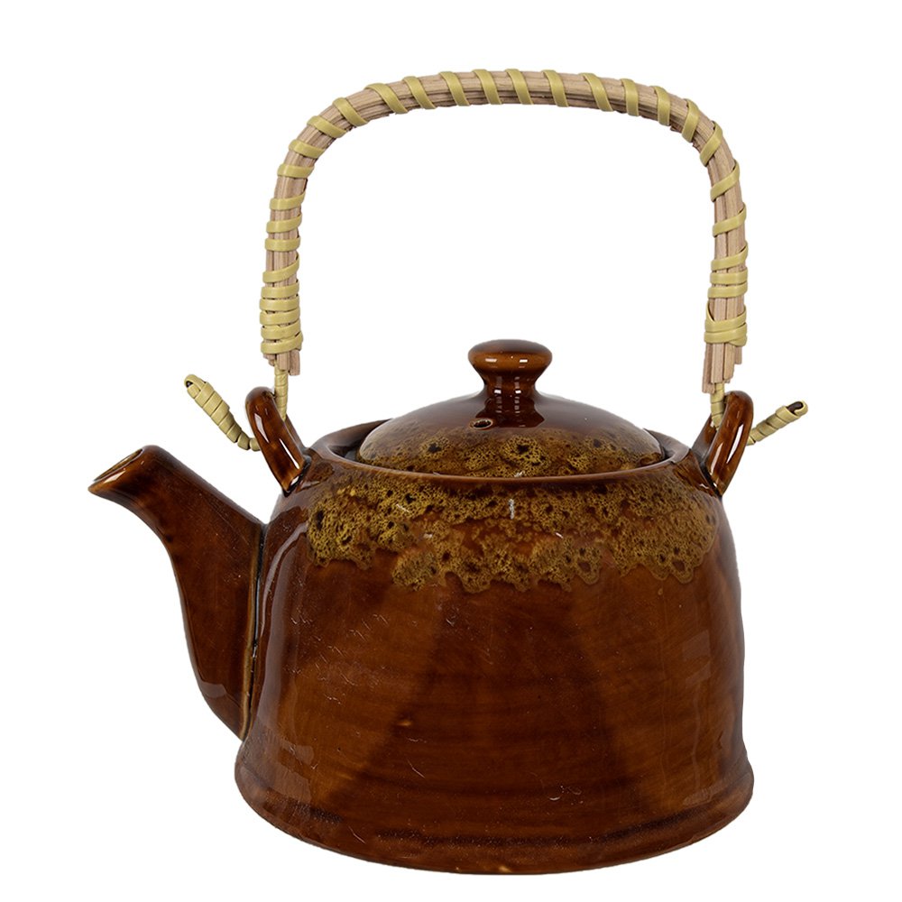 Theepot met Filter 750 ml Bruin Geel Keramiek Theekan