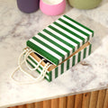 Groen Gestreepte Hars Opbergdoos Moderne MDF Decor Organizer