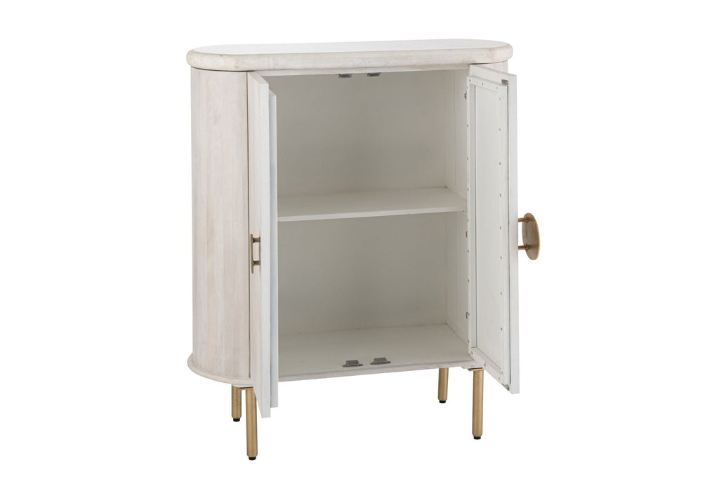 J-Line kast Marbel Bovenkant - hout - wit/goud