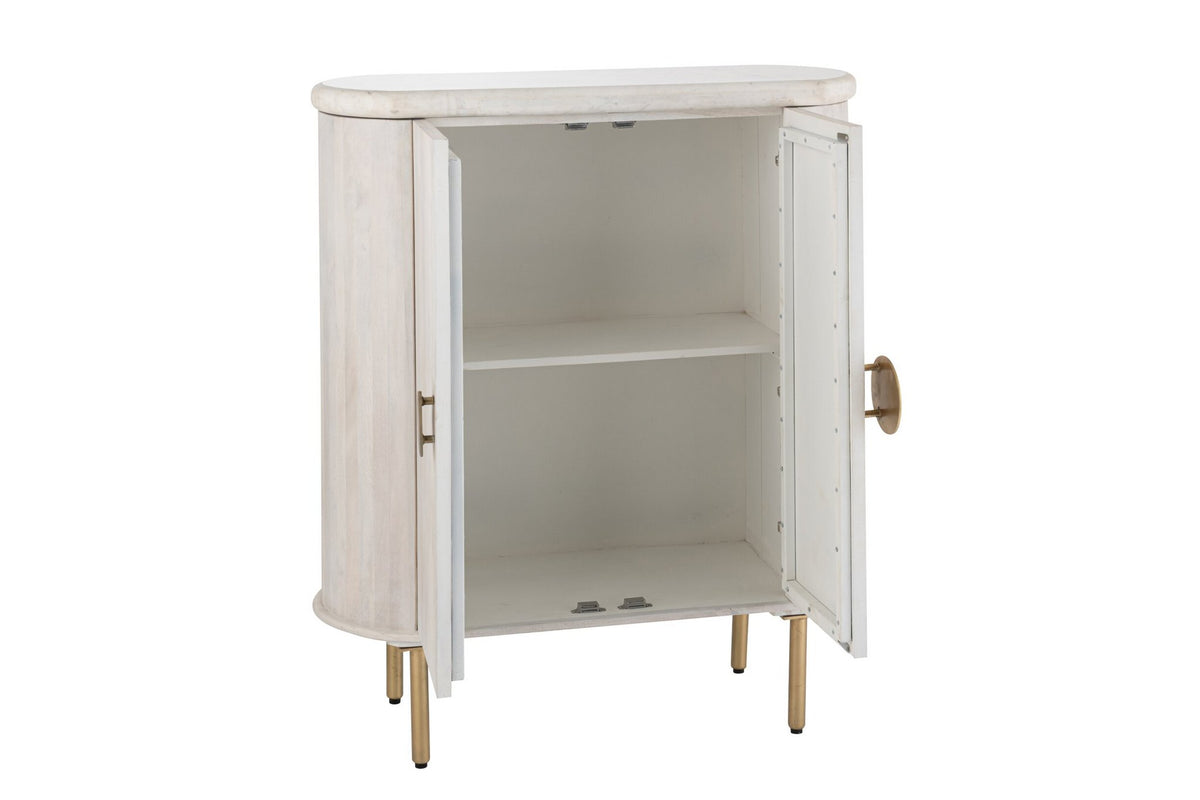 J-Line kast Marbel Bovenkant - hout - wit/goud