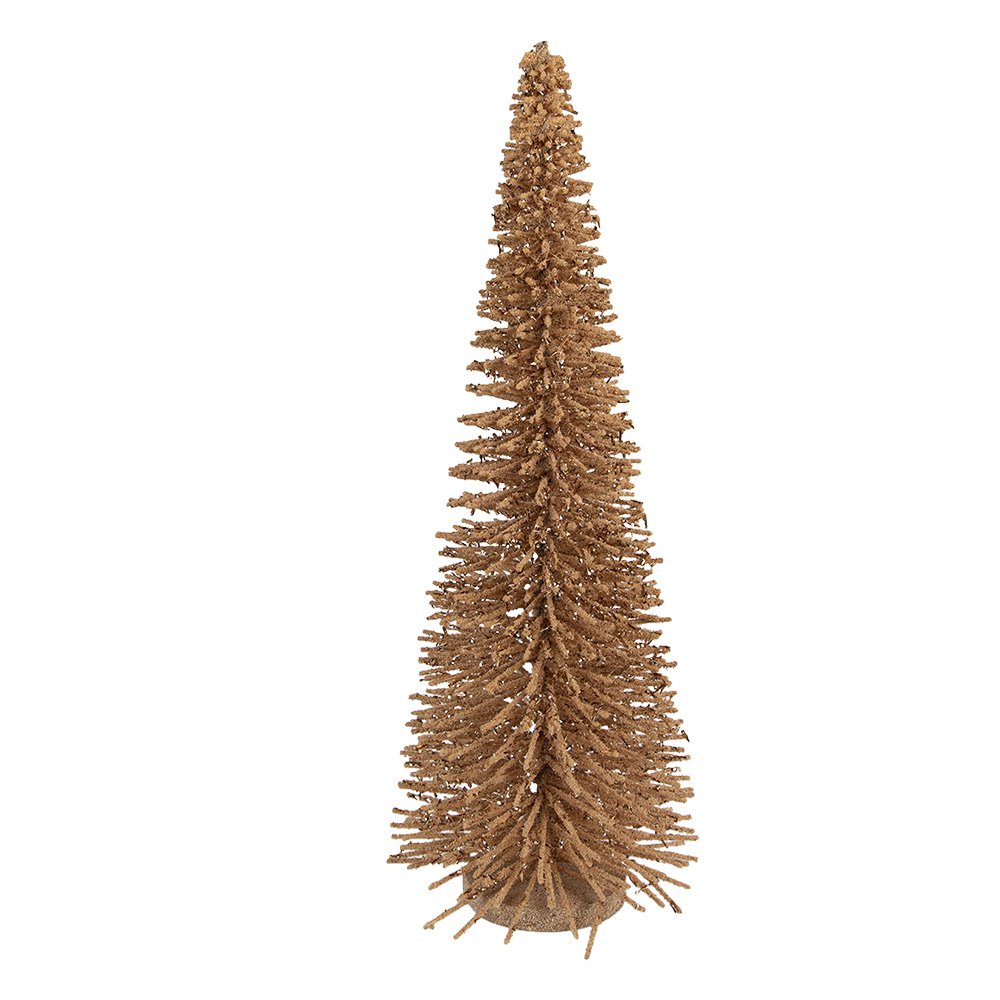 Kerstdecoratie Beeld Kerstboom Ø 20x50 cm Beige Hout