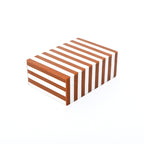 Bruin gestreepte hars opbergdoos MDF decoratieve organisator