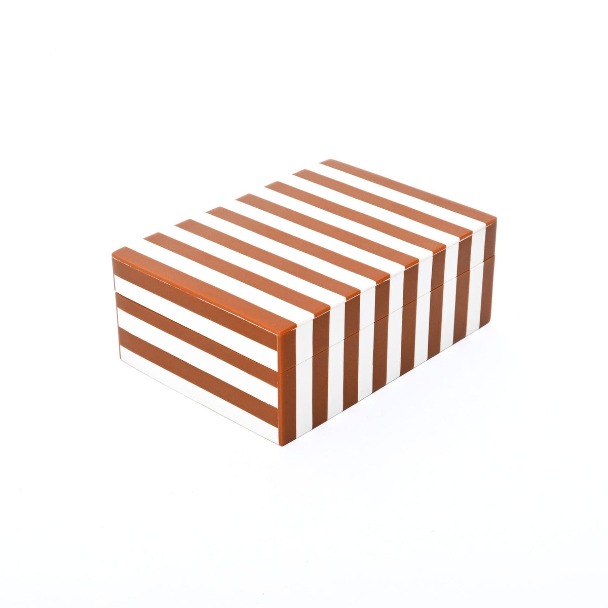 Bruin gestreepte hars opbergdoos MDF decoratieve organisator