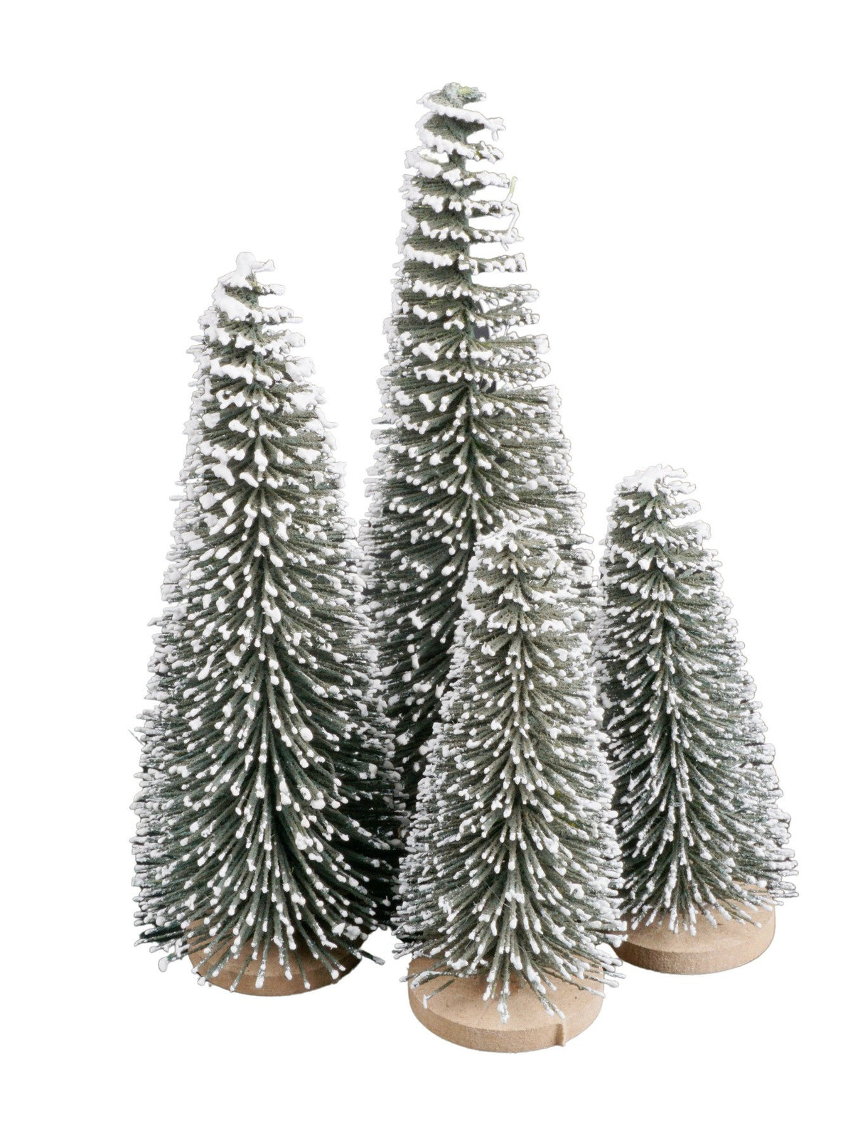 Kunst dennenboom 4st 15/13/9cm groen/wit
