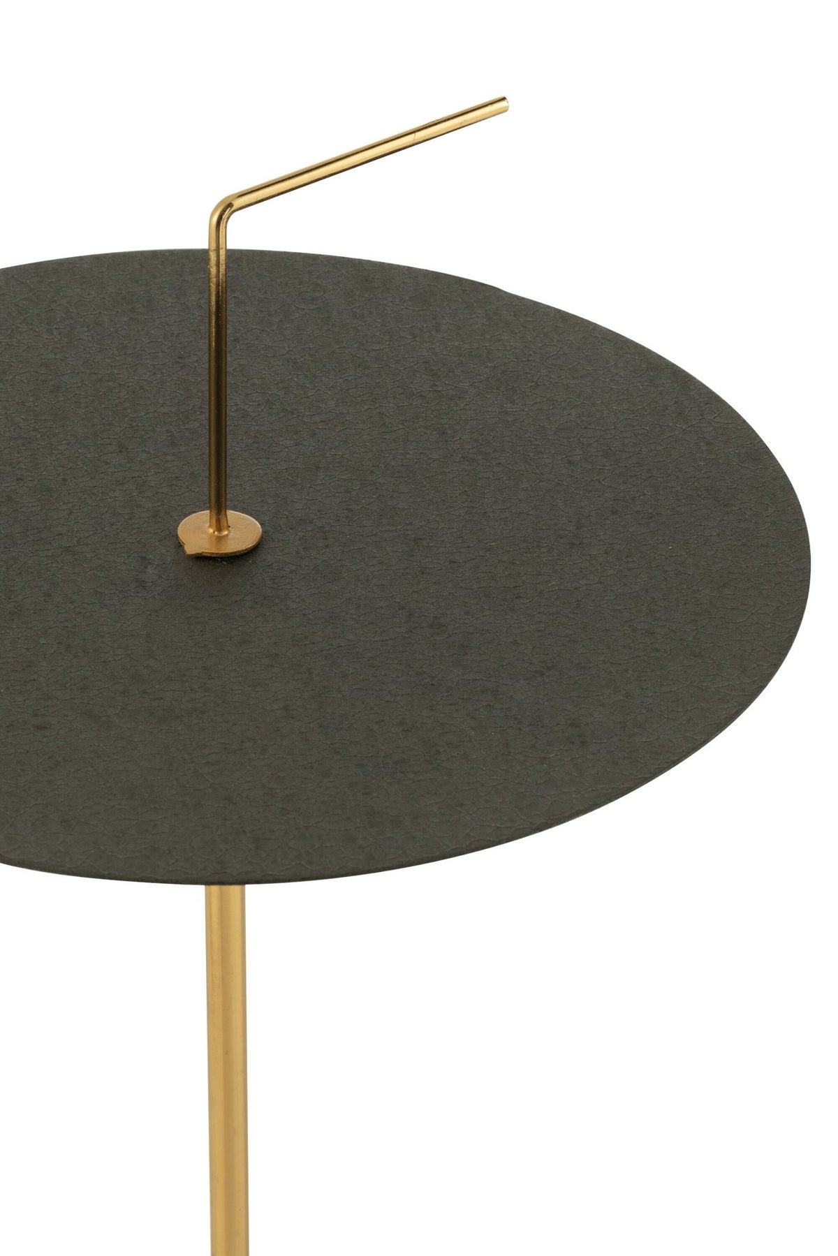 J-Line Bijzettafel Schijf Metaal Zwart/Goud