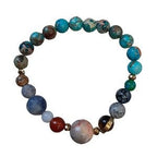 Dames armband Zonnestelsel met Koningsturquoise