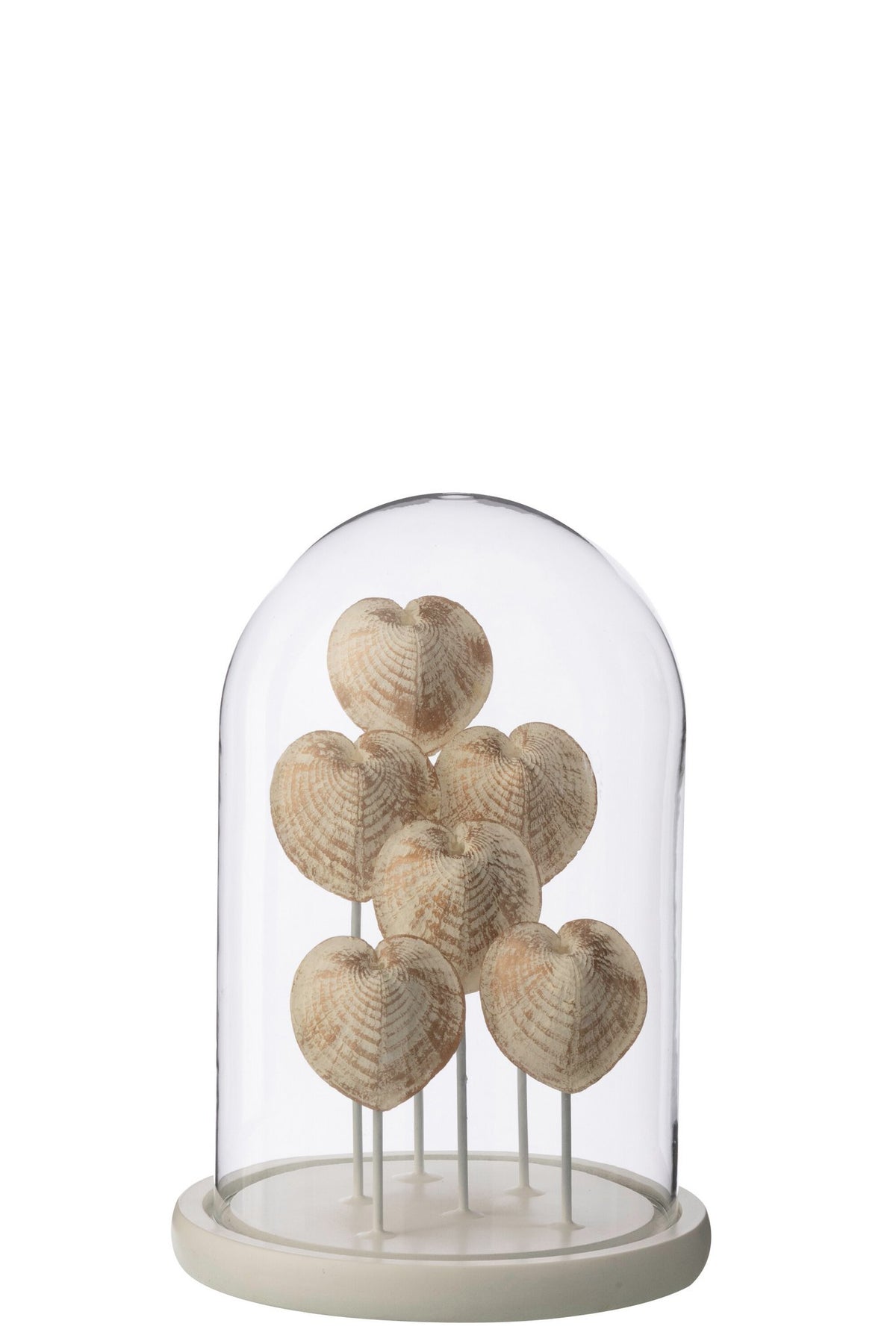 J-Line stolp Schelp - glas - wit/beige - S