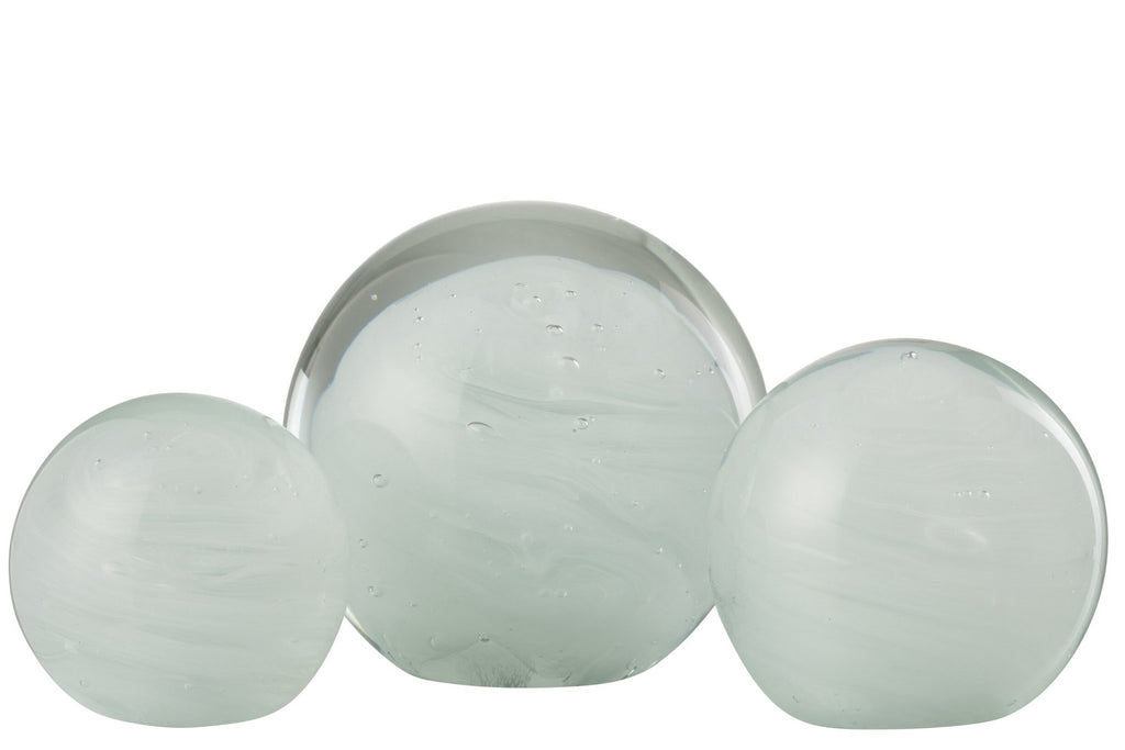 J-Line presse-papier Twister Rond - glas - wit large